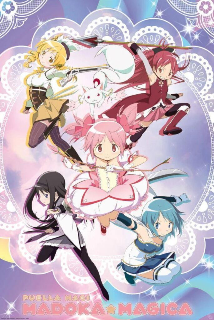 Official poster of Puella Magi Madoka Magica anime