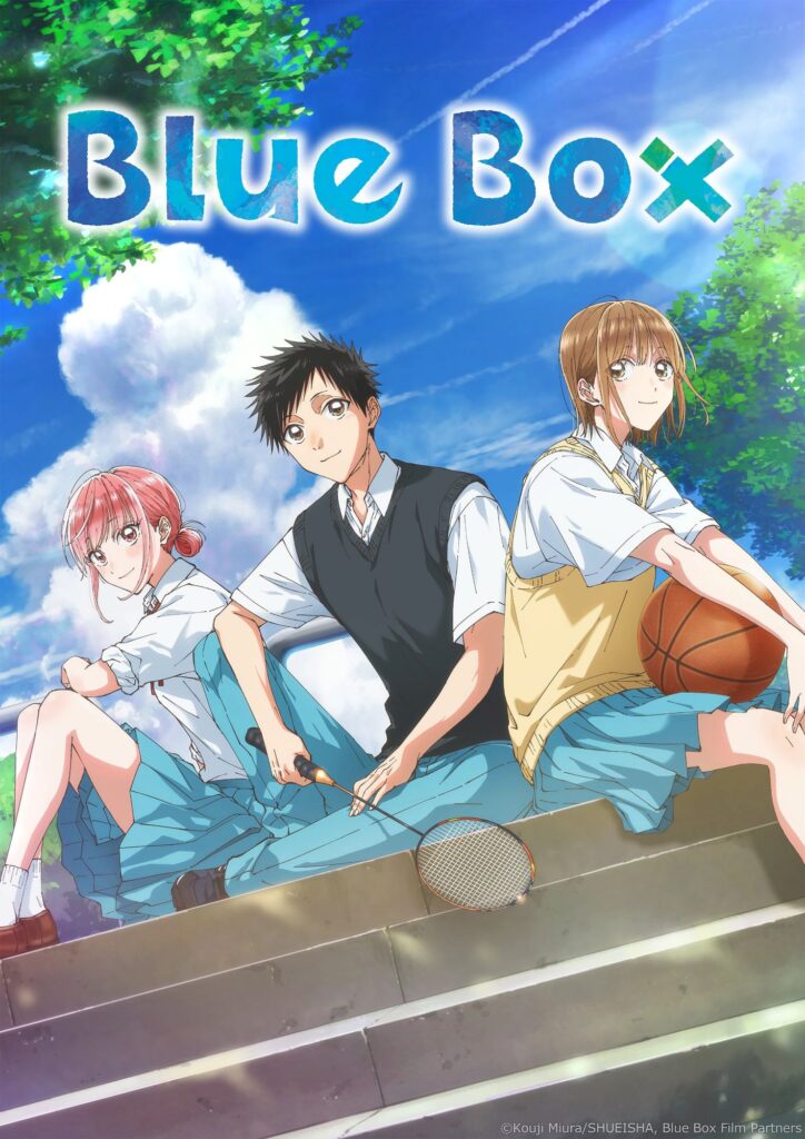 Blue Box anime official poster featuring Taiki and Chinatsu