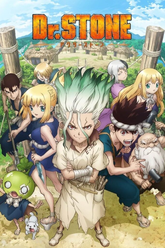 Dr. Stone anime official poster featuring Senku Ishigami